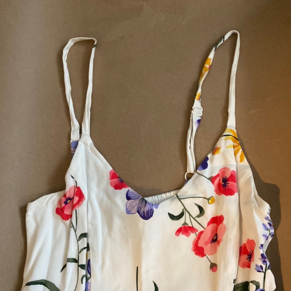 Old Navy, white with floral long dress (midi)